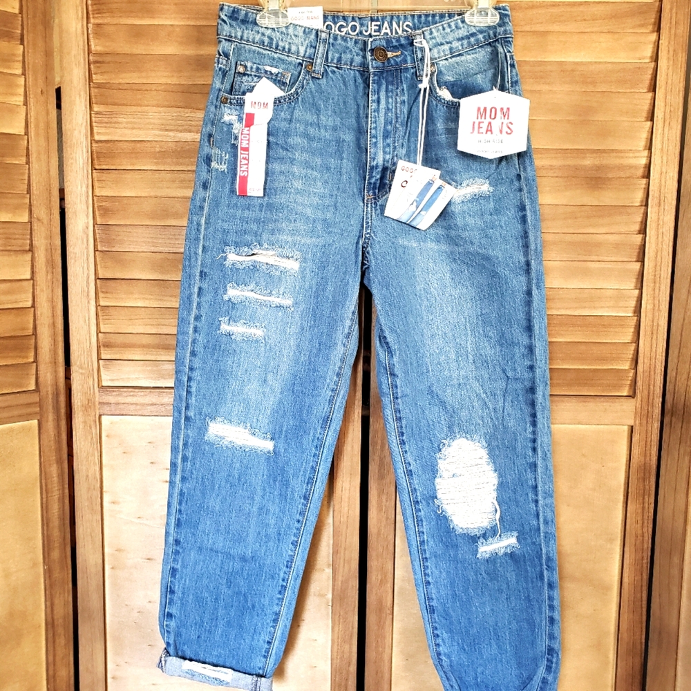Women's Gogo Jeans high rise, relaxed fit mom jeans